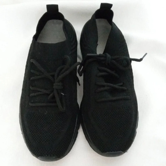 women's black mesh sneakers worn once - Picture 1 of 3